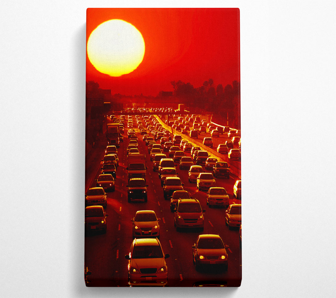  A Canvas Print of Los Angeles Highway Sun Blaze Canvas Wall Art