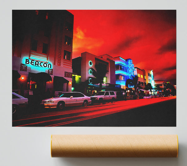 Los Angeles Red Glow Poster