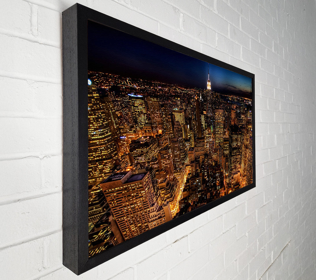  A Canvas Print of Manhattan Night Life Glow Canvas Wall Art