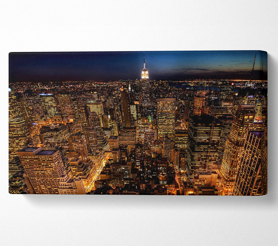  A Canvas Print of Manhattan Night Life Glow Canvas Wall Art