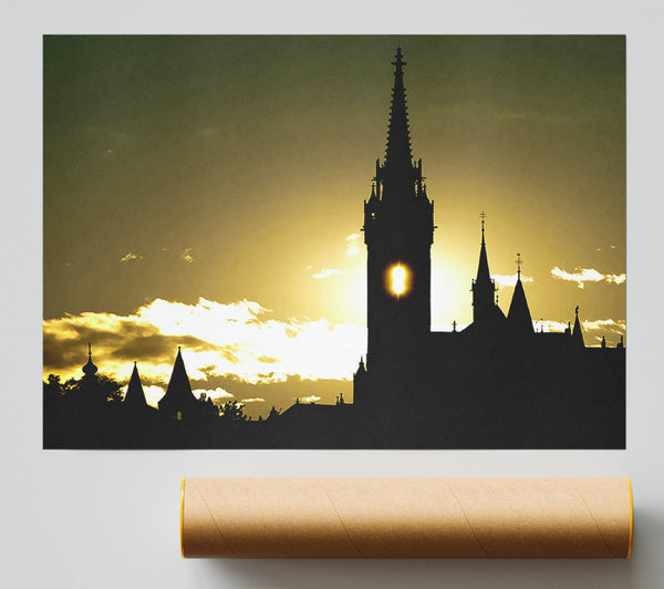 Matthias Church Silhouette Poster