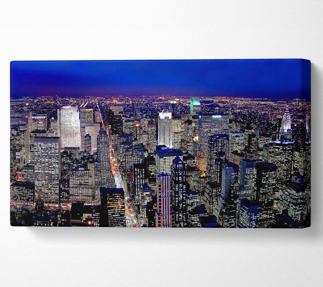  A Canvas Print of Metroplis Blue Canvas Wall Art