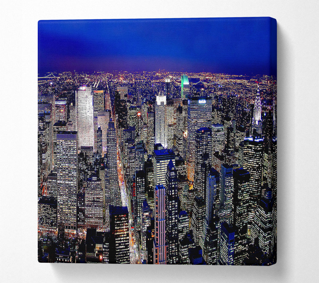  A Canvas Print of Metroplis Blue Canvas Wall Art