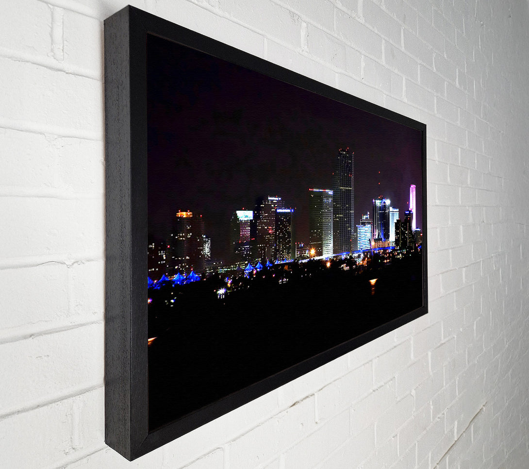  A Canvas Print of Miami City Lights Canvas Print