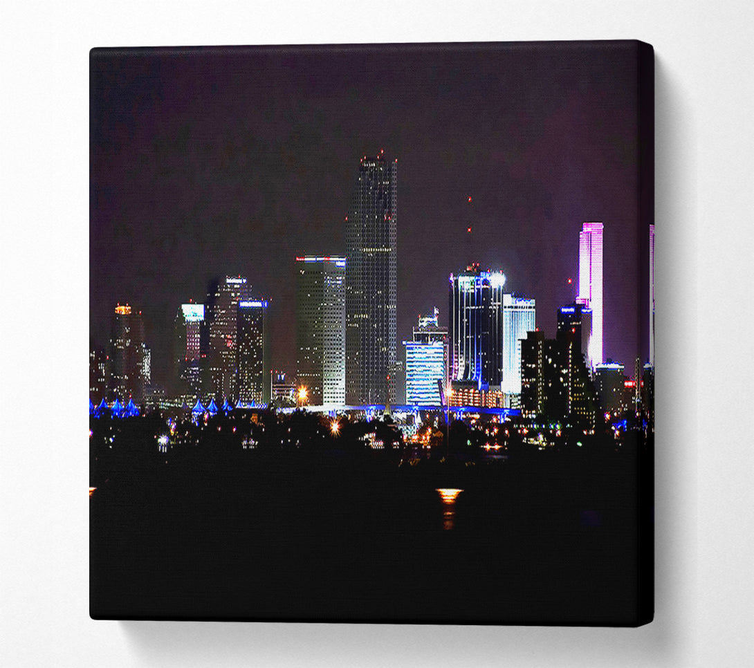  A Canvas Print of Miami City Lights Canvas Print