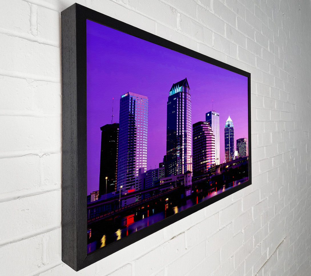  A Canvas Print of Miami Purple Nights Canvas Wall Art