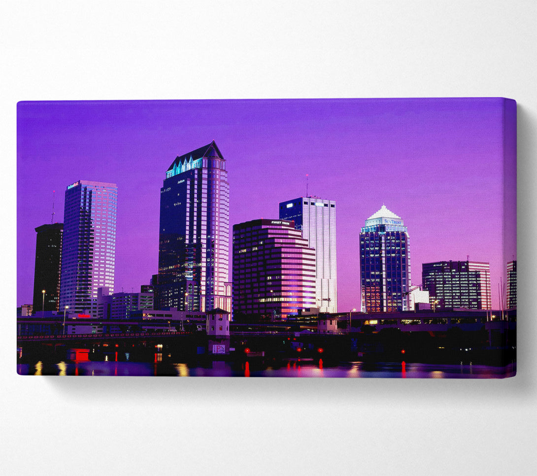  A Canvas Print of Miami Purple Nights Canvas Wall Art