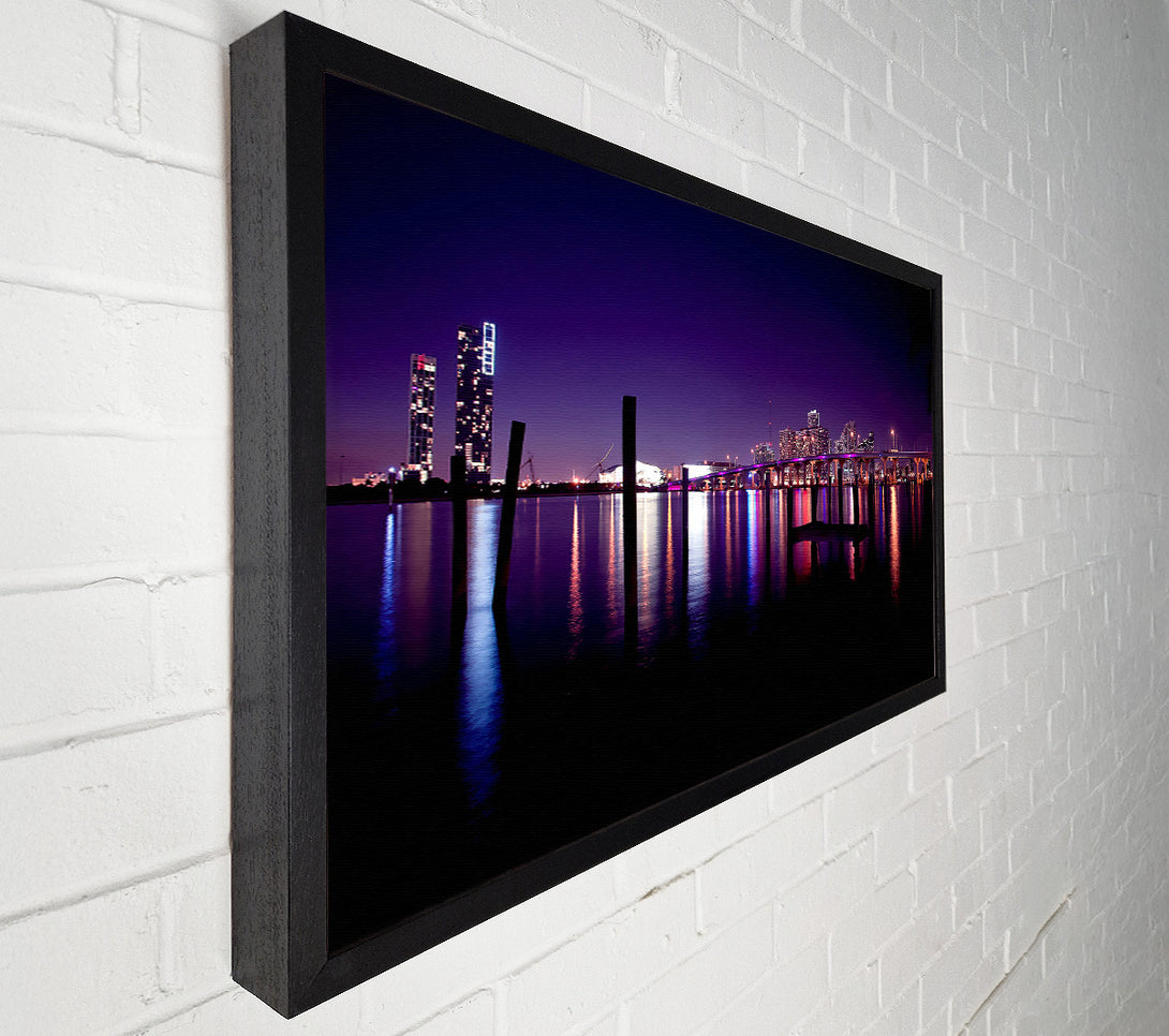 A Canvas Print of Miami Skyline Canvas Art