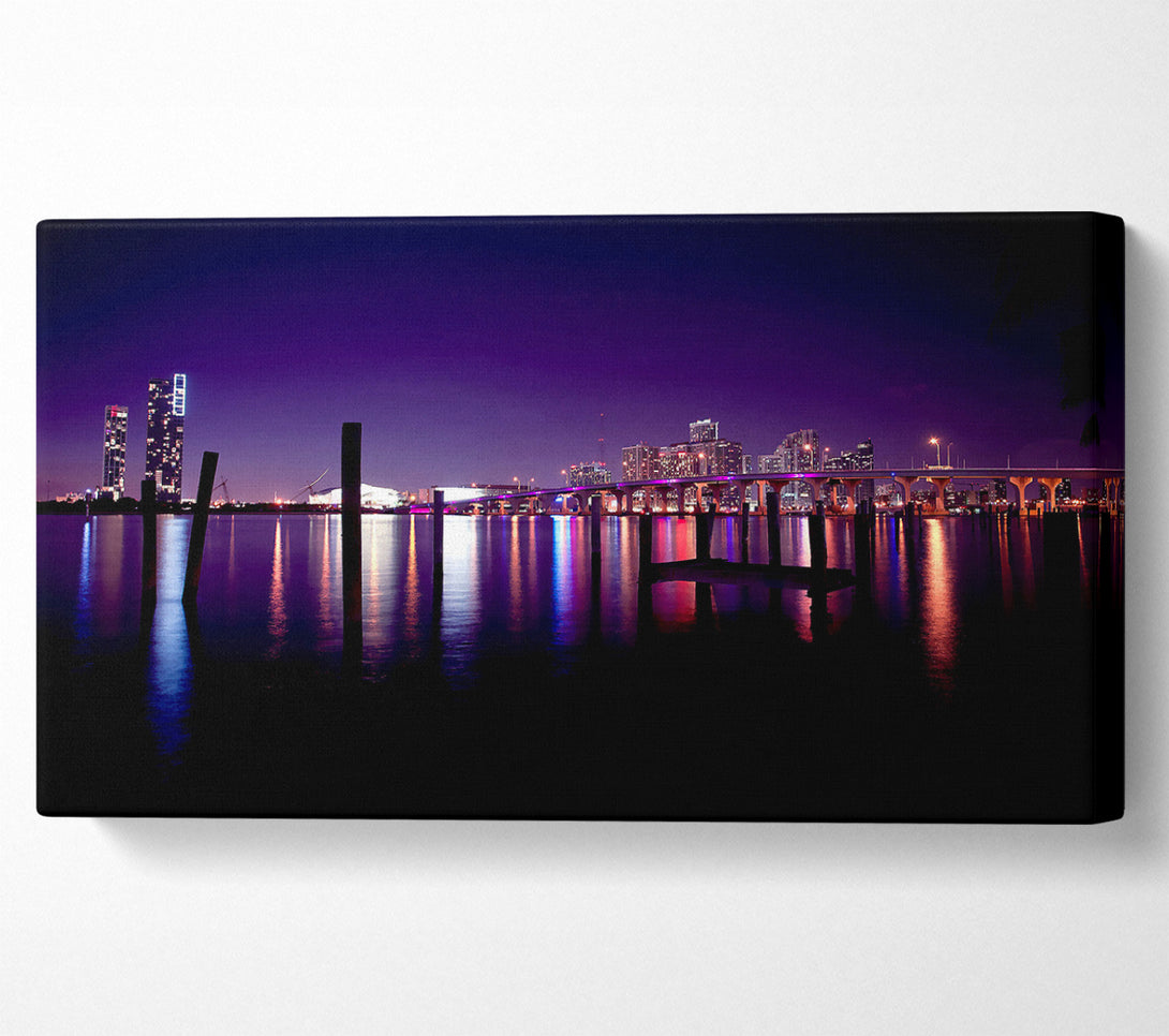  A Canvas Print of Miami Skyline Canvas Art