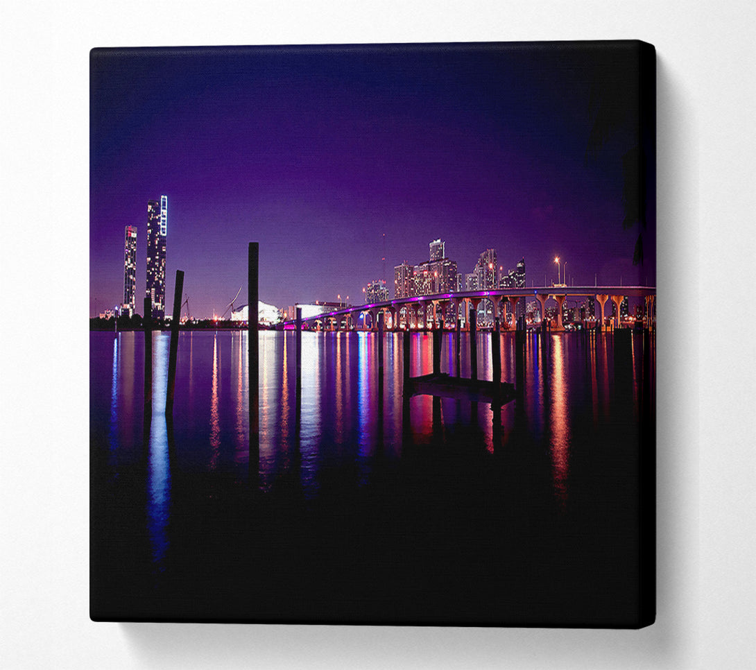  A Canvas Print of Miami Skyline Canvas Art
