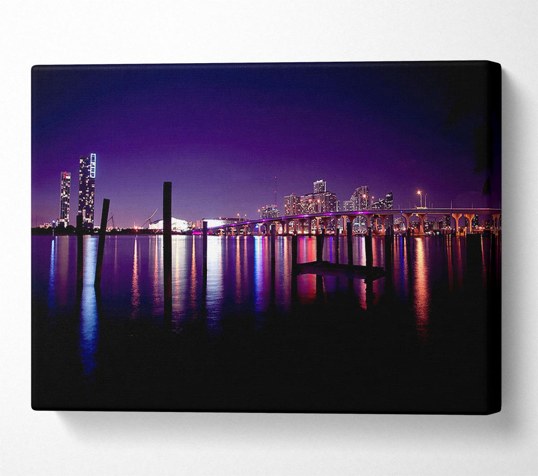  A Canvas Print of Miami Skyline Canvas Art