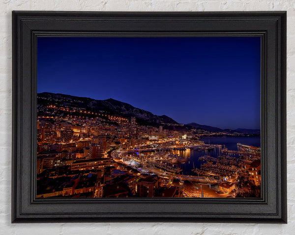 Monte Carlo Night Lights Framed Print