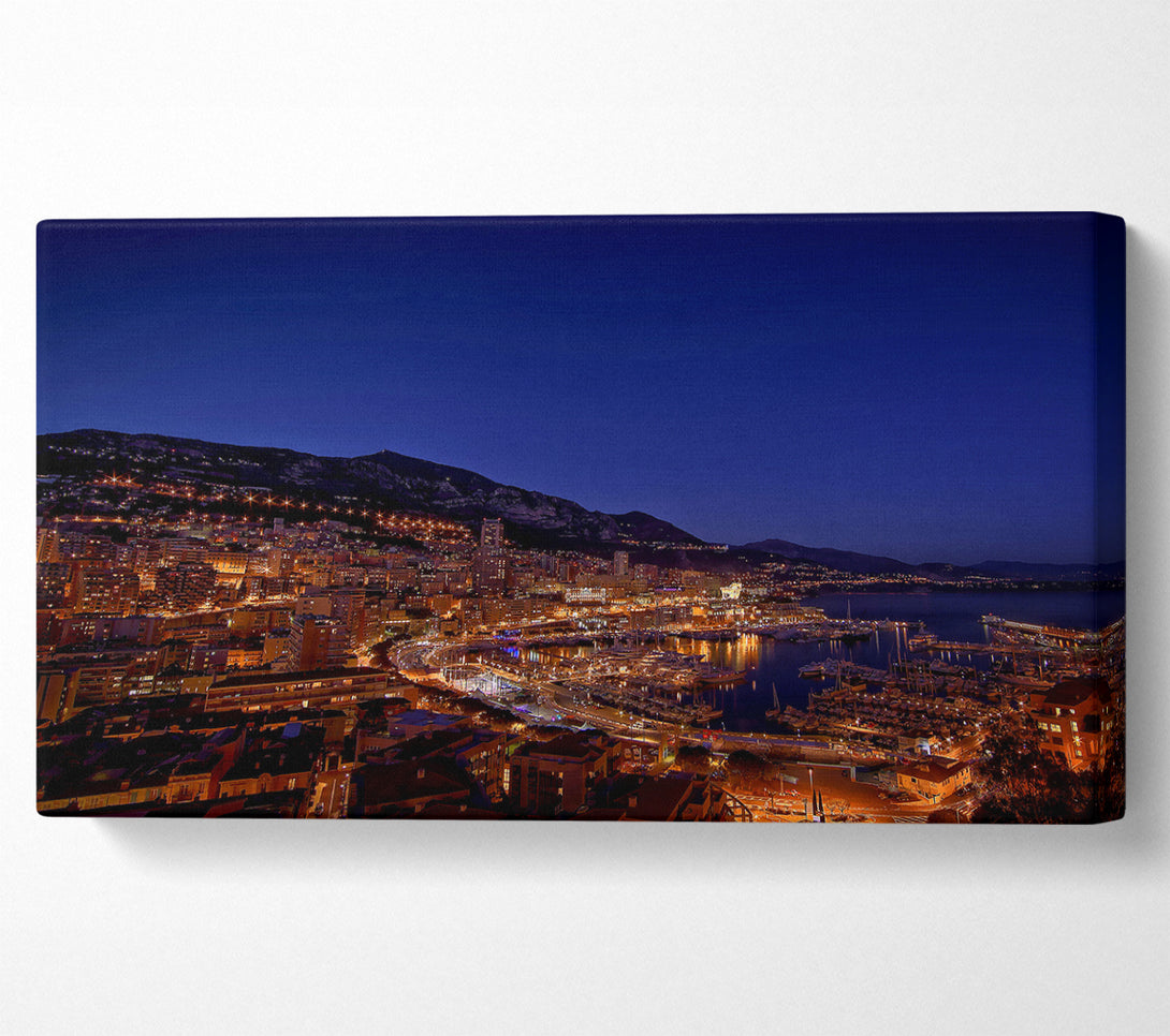  A Canvas Print of Monte Carlo Night Lights Canvas Art