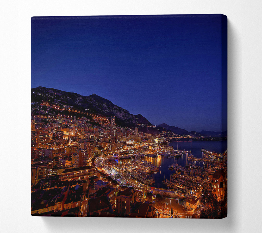  A Canvas Print of Monte Carlo Night Lights Canvas Art