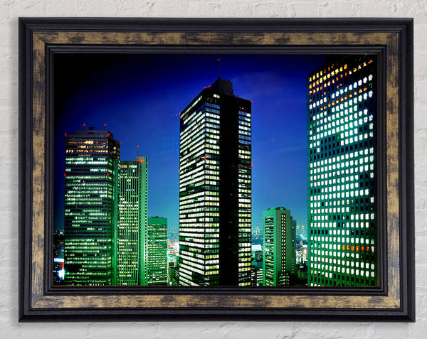 Neon City Framed Print