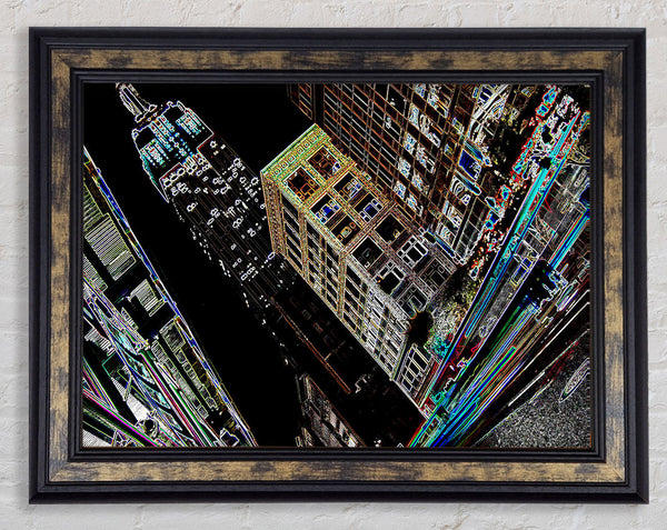 New York 5Th Ave Empire State Framed Print