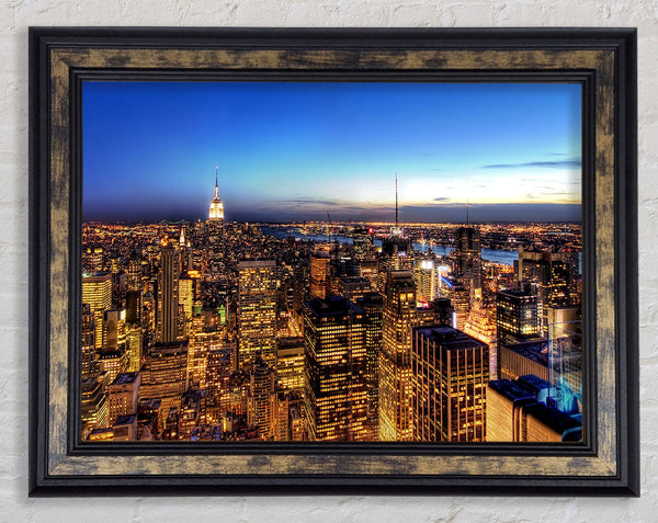 New York At Dusk Framed Print