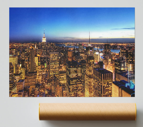 New York At Dusk Poster