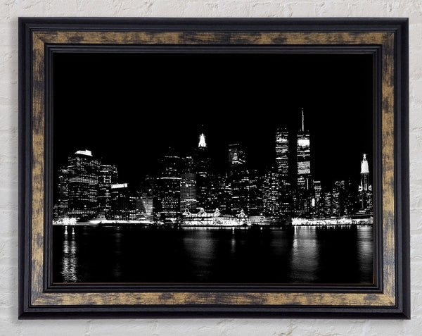 New York Black Nights Framed Print