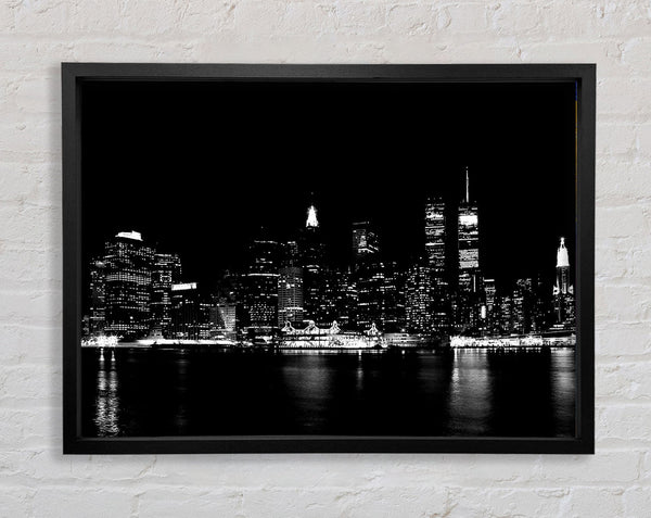 New York Black Nights Framed Print