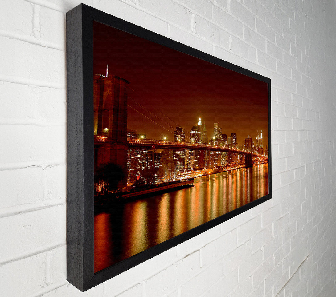  A Canvas Print of New York Bridge Glow Canvas Wall Art
