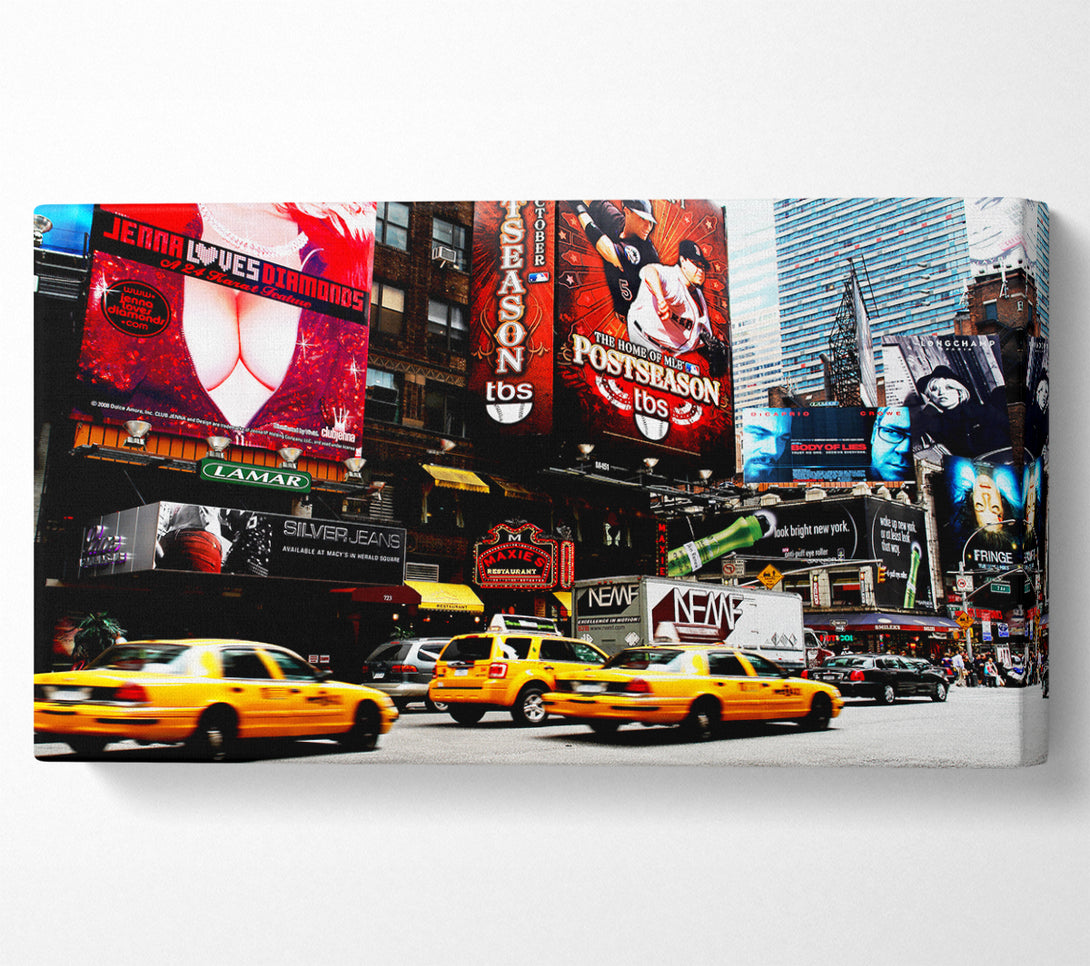  A Canvas Print of New York Yellow Cabs On Broadway By Day Canvas Print