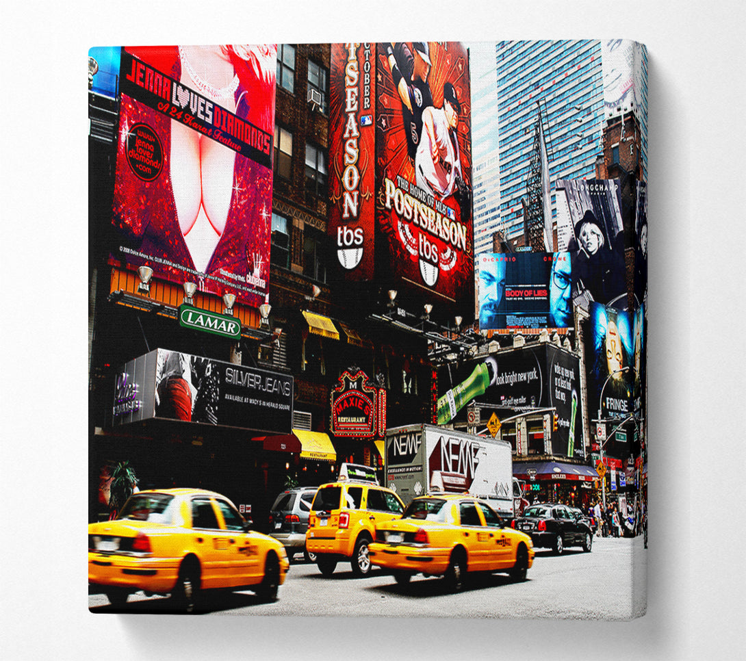  A Canvas Print of New York Yellow Cabs On Broadway By Day Canvas Print