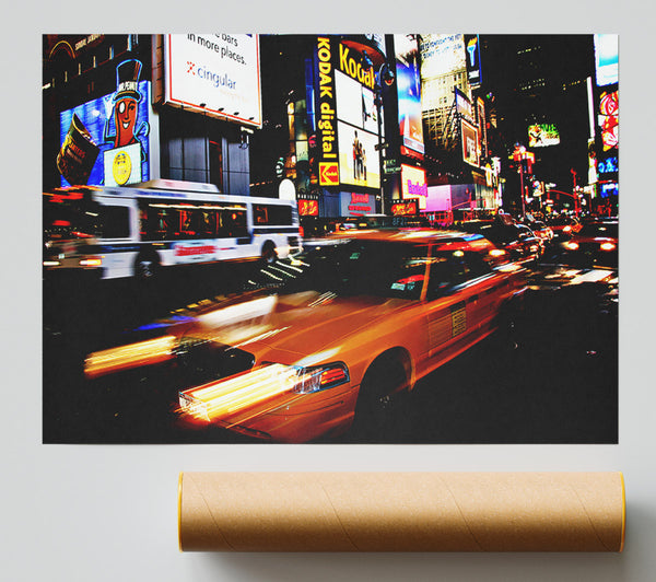 New York Broadway Cabs Poster