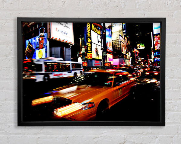 New York Broadway Cabs Framed Print