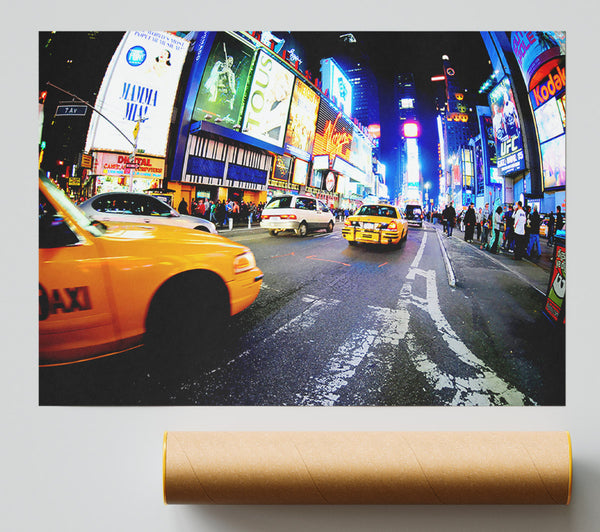 Yellow Cab New York Broadway Drive Print