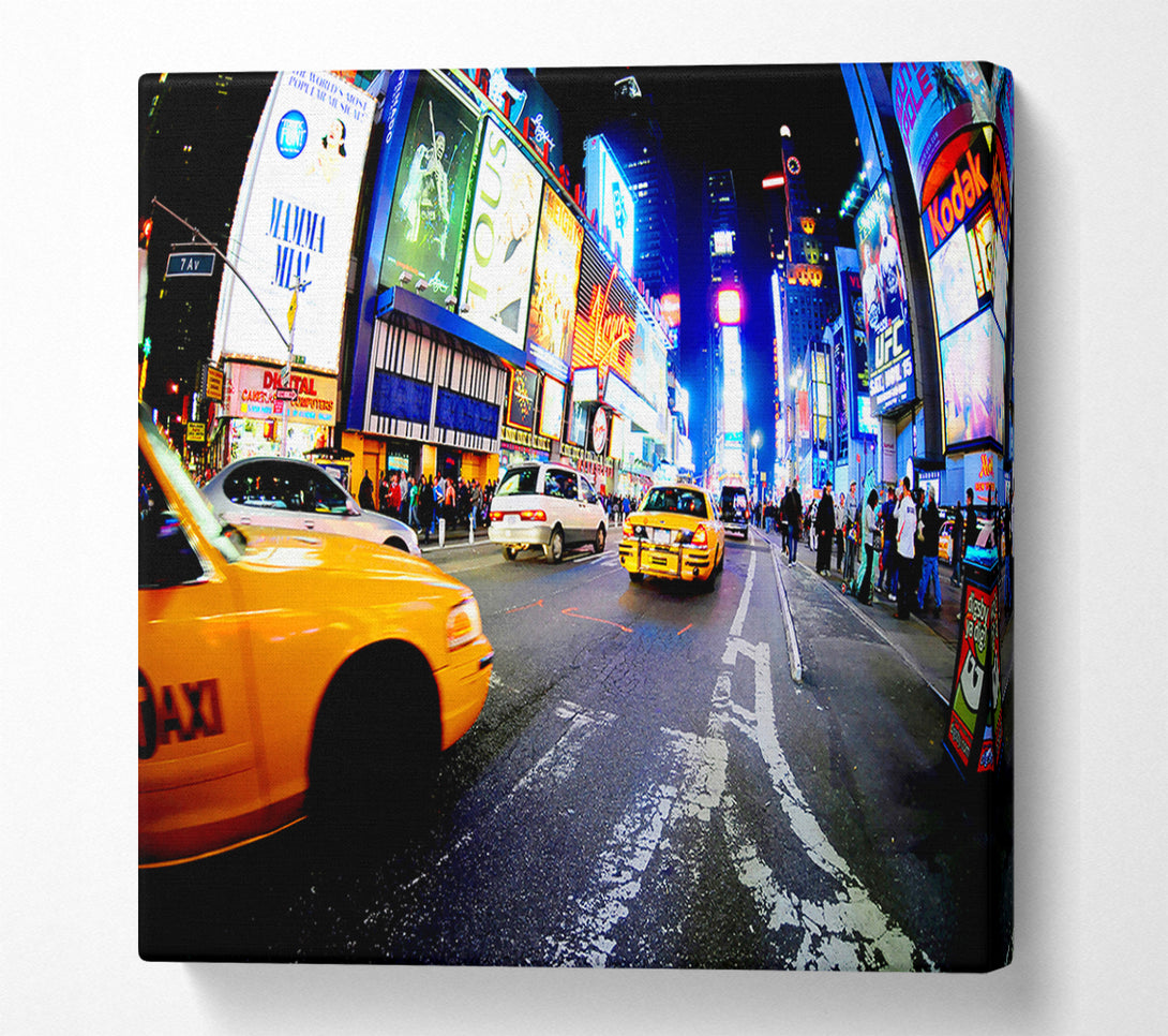  A Canvas Print of Yellow Cab New York Broadway Drive Canvas Art