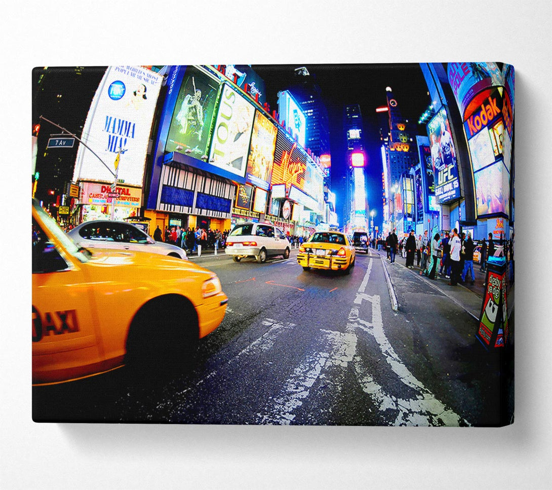  A Canvas Print of Yellow Cab New York Broadway Drive Canvas Art
