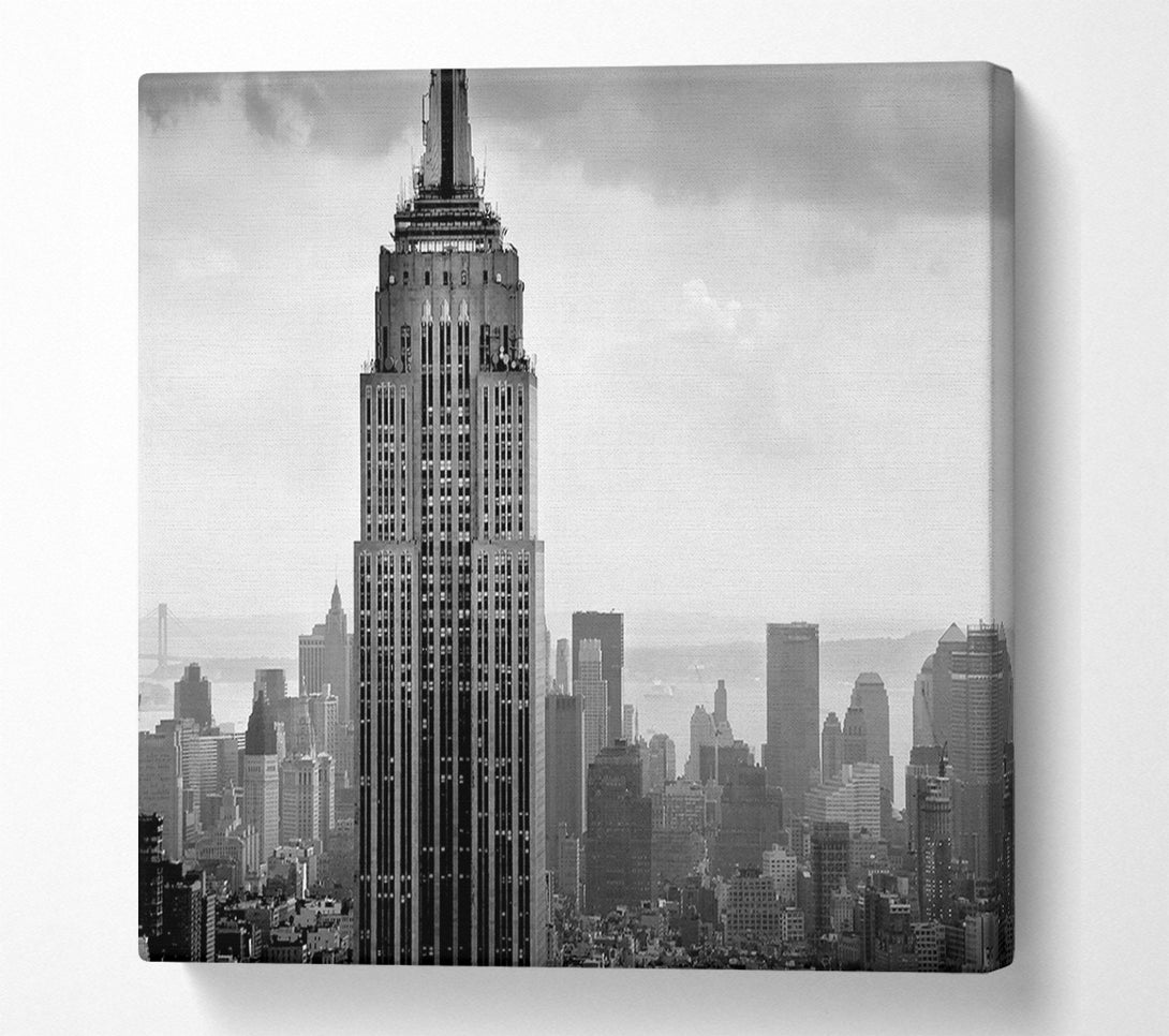  A Canvas Print of New York City Empire State B n W Skies Canvas Art