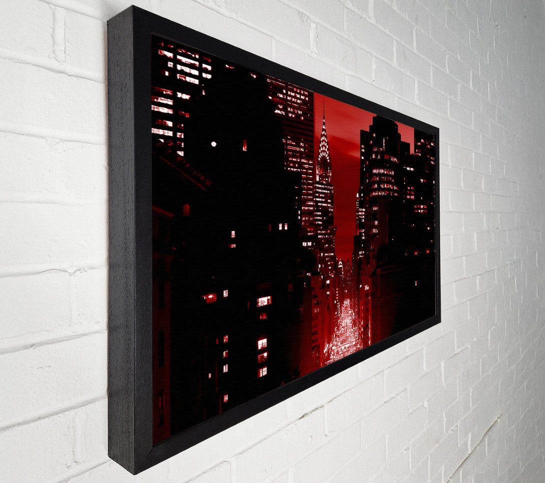  A Canvas Print of New York City 5Th Avenue Rush Hour Red Canvas Wall Art