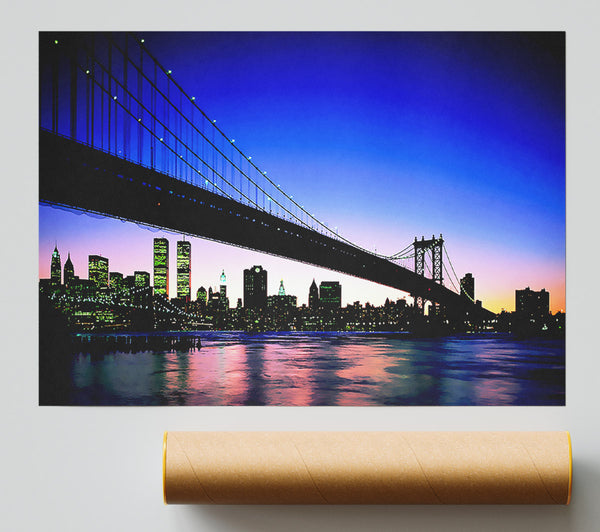 New York City Afar Blue Print