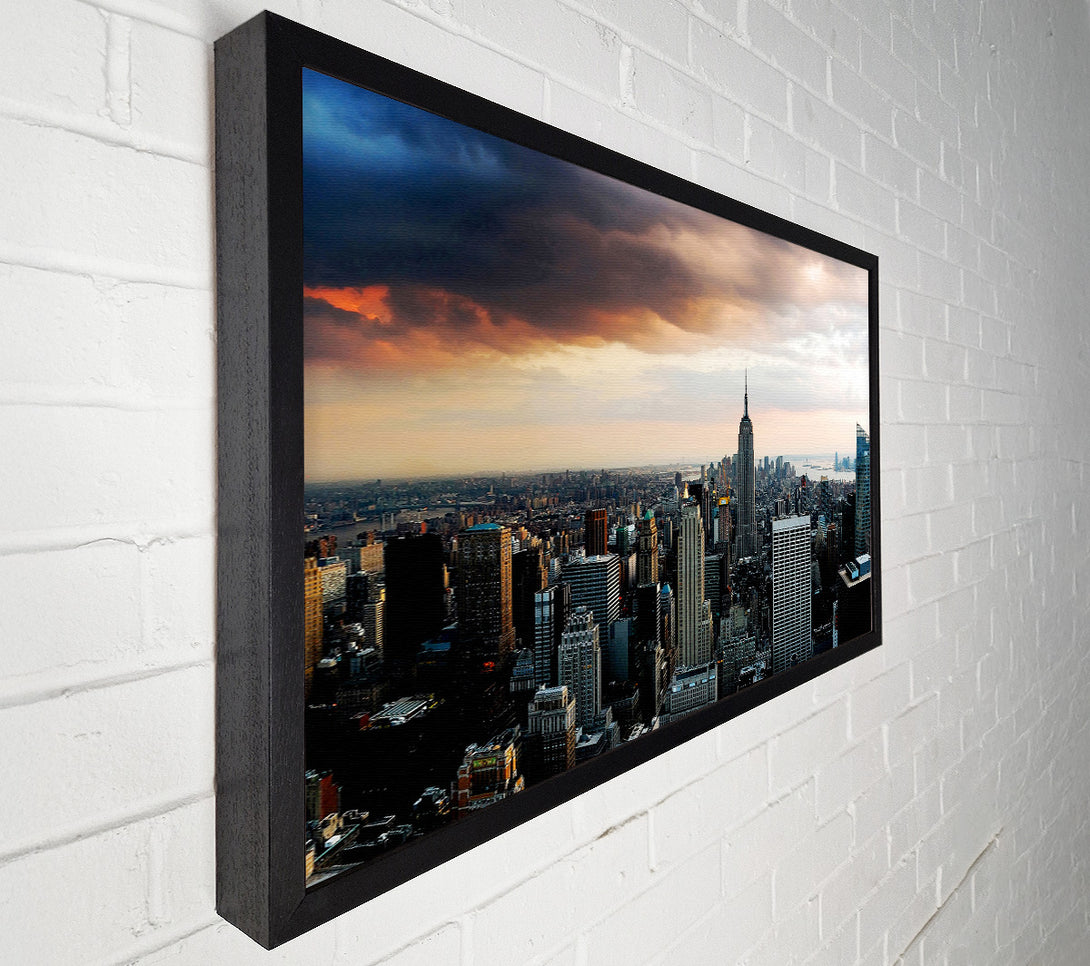  A Canvas Print of New York City As The Sun Comes Up Canvas Art