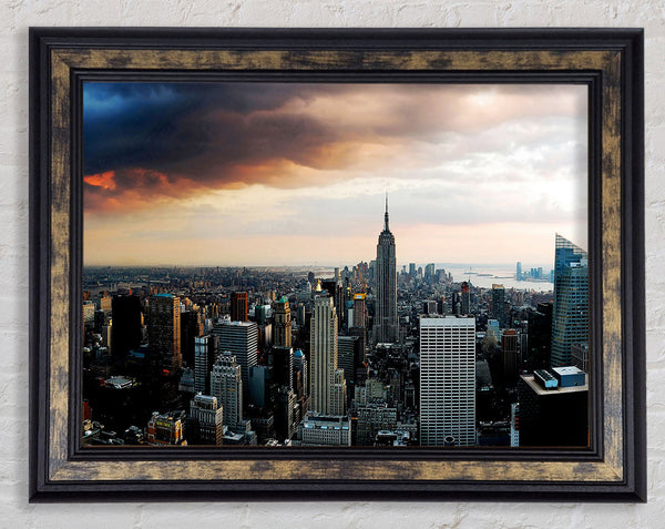 New York City As The Sun Comes Up Framed Print