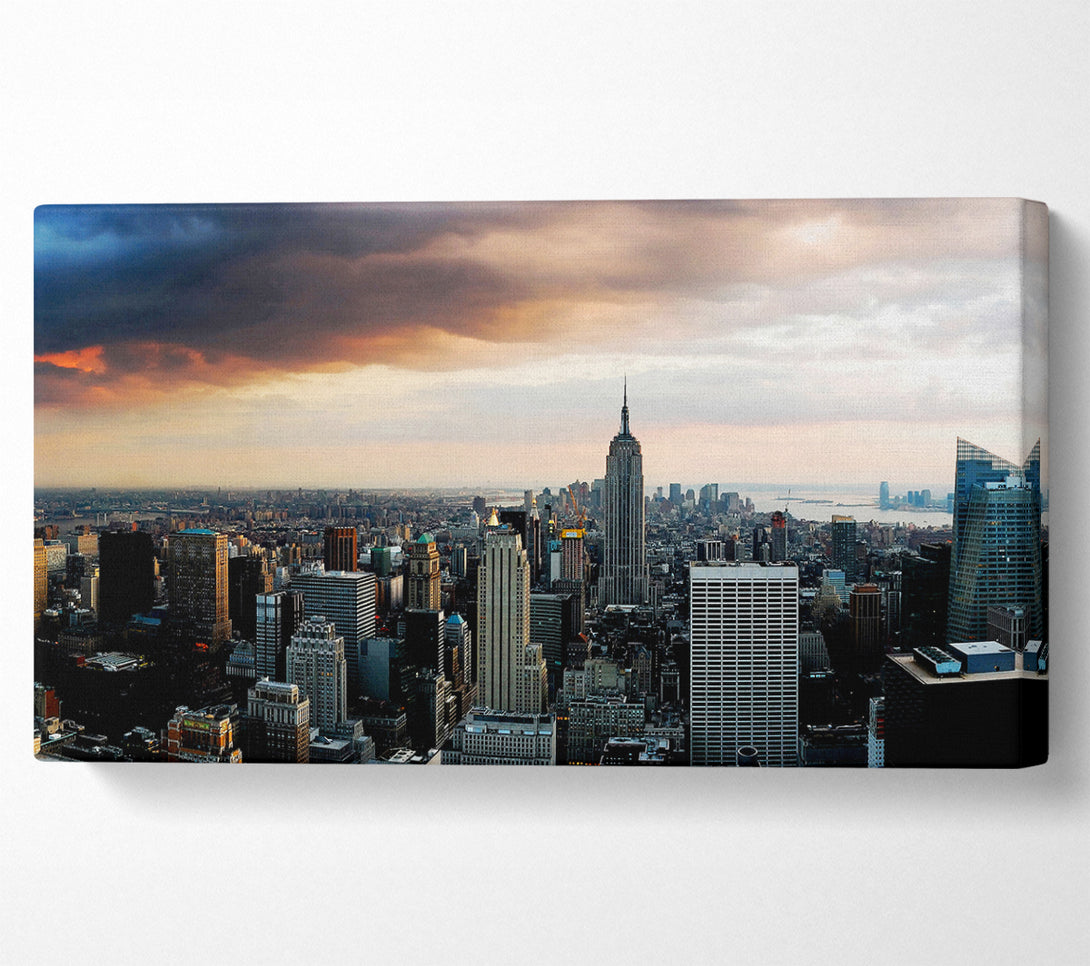  A Canvas Print of New York City As The Sun Comes Up Canvas Art