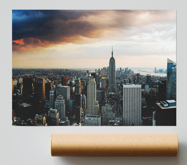 New York City As The Sun Comes Up Poster