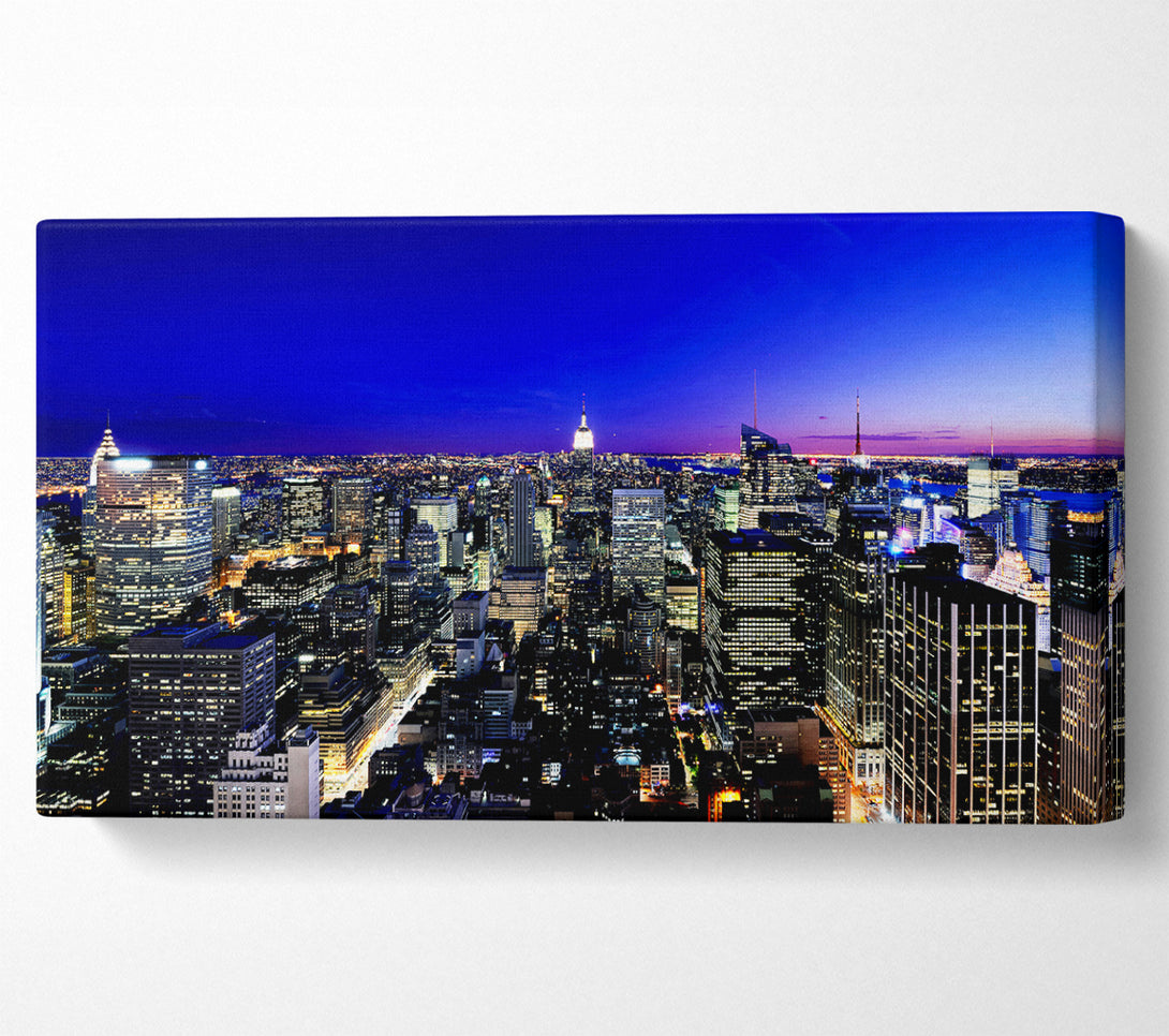  A Canvas Print of New York City Blue Ariel View Canvas Art