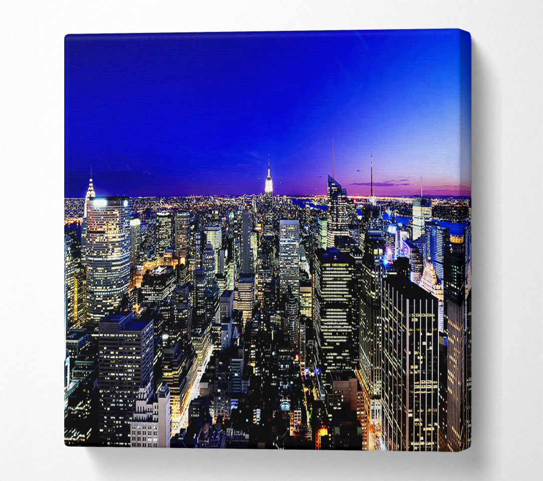  A Canvas Print of New York City Blue Ariel View Canvas Art