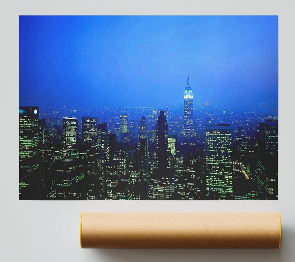 New York City Blue Mist At Night Giclee Print