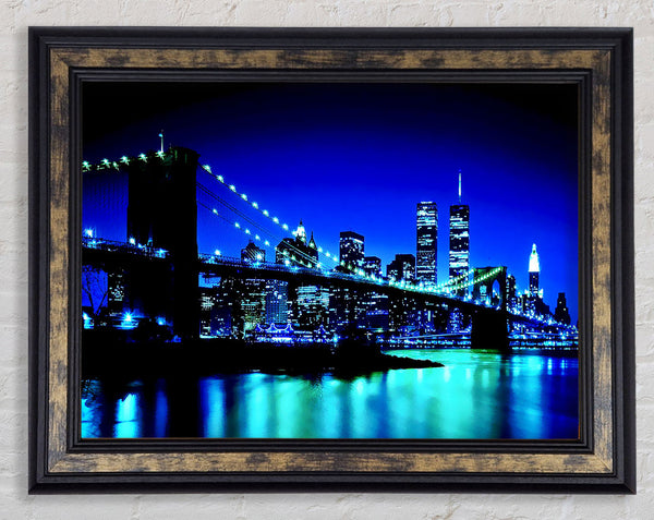New York City Blue Nights Framed Print