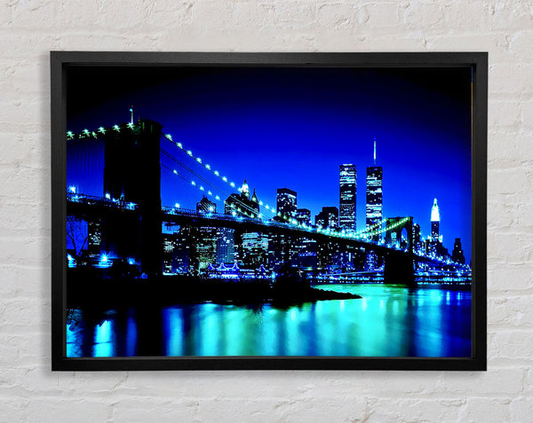 New York City Blue Nights Framed Print