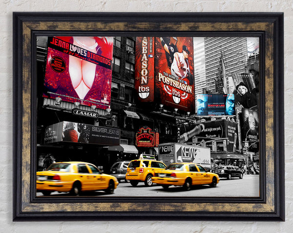 New York City Broadway Billboards Framed Print