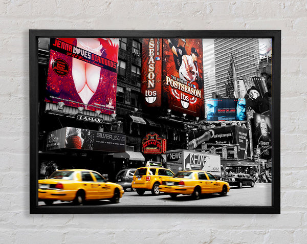New York City Broadway Billboards Framed Print