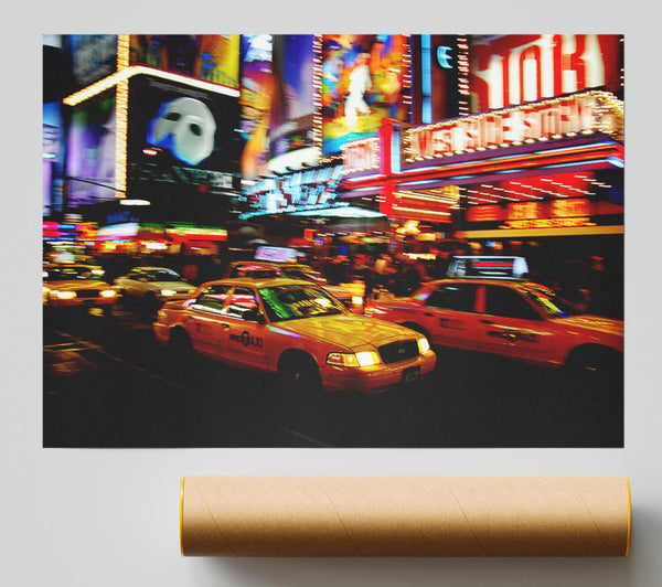 New York City Broadway Cabs Poster