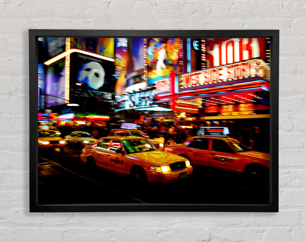 New York City Broadway Cabs Framed Print