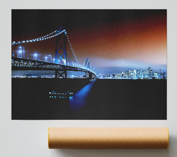 New York City Brooklyn Bridge City Skyline Giclee Print