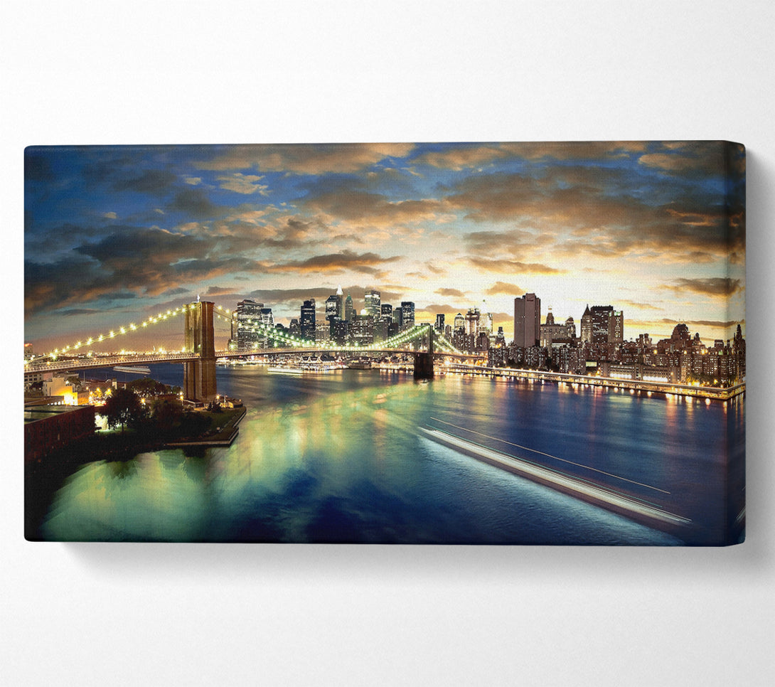  A Canvas Print of New York City Brooklyn Bridge View Canvas Wall Art